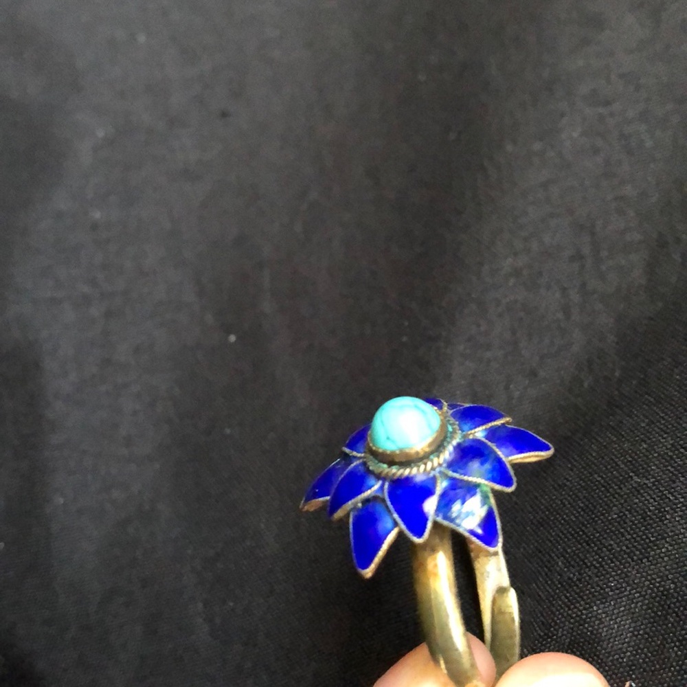 Blue Floral Cloisonne Ring - Picture 16 of 16
